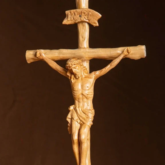 Christ Crucifixion Wood Carving, Religious Catholic Statue, Wooden Religious Gifts, Catholic Prayer Wooden Christ Crucifixes Prayer
