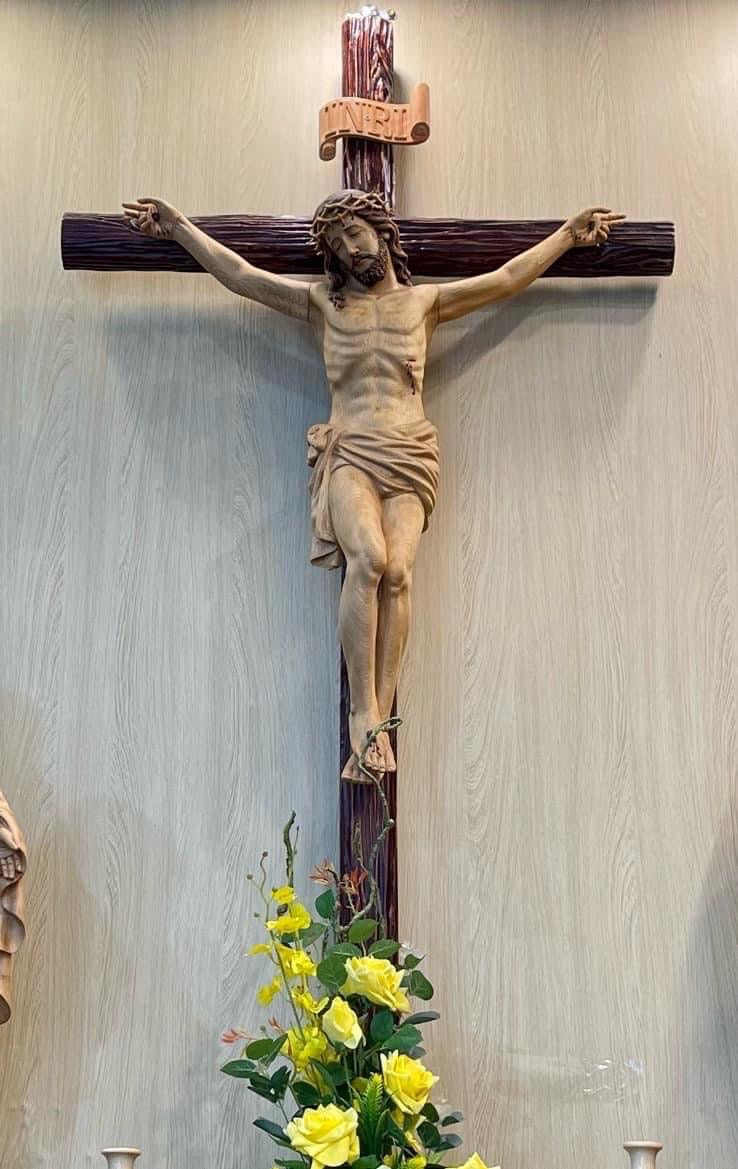 Handmade Crucifix Wall Cross, Wooden Hanging Crosses and Jesus, Religious Icon Housewarming Gift, Catholic Statue, Christian Gift,Home Decor