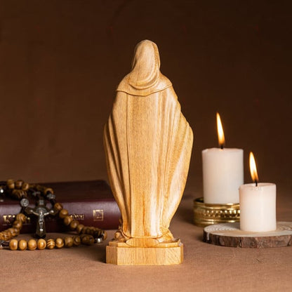 The wooden statue of Our Lady of Grace, Mary Statue mini 5.9in / 7.9in/ 11.8in