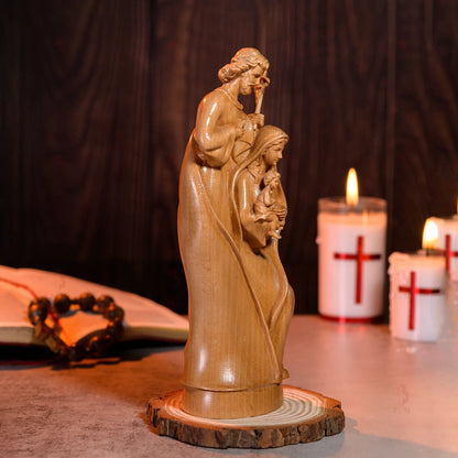 Holy Family Jesus- Virgin Mary- St Joseph Christian Sculpture Christian Art Home Decor and Gifts Religious Icons of Saint Prayer Altar