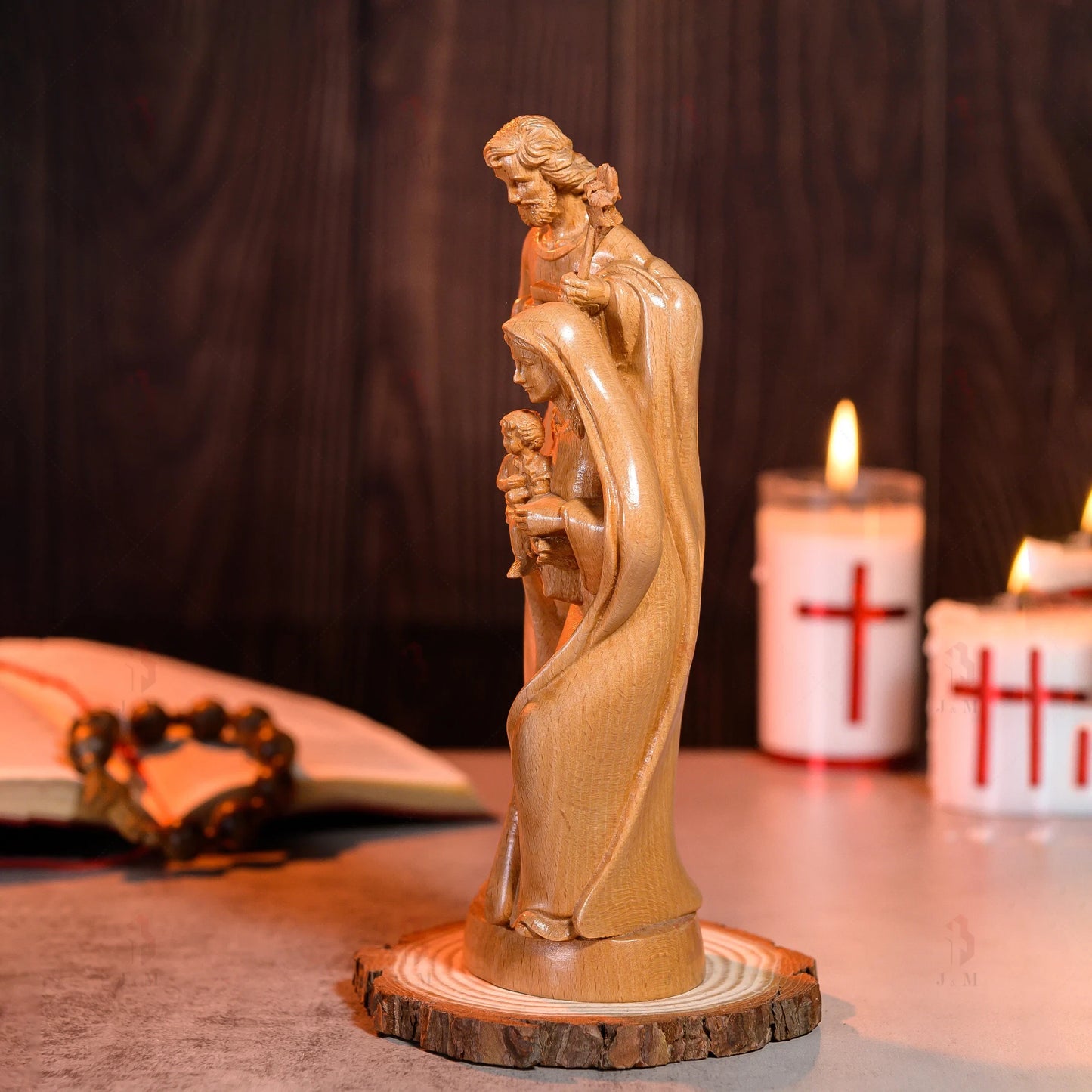 Holy Family Jesus- Virgin Mary- St Joseph Christian Sculpture Christian Art Home Decor and Gifts Religious Icons of Saint Prayer Altar