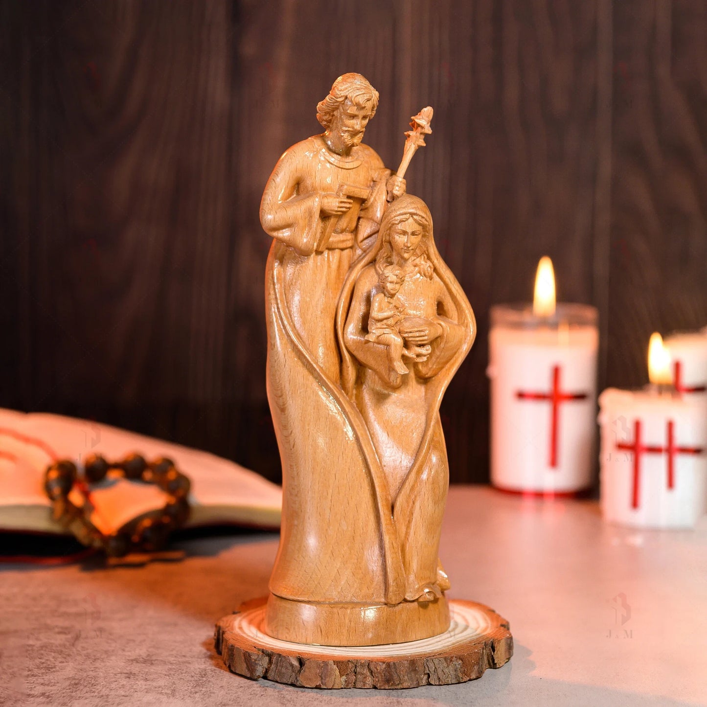 Holy Family Jesus- Virgin Mary- St Joseph Christian Sculpture Christian Art Home Decor and Gifts Religious Icons of Saint Prayer Altar