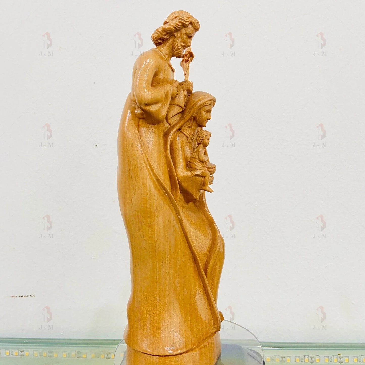 Holy Family Jesus- Virgin Mary- St Joseph Christian Sculpture Christian Art Home Decor and Gifts Religious Icons of Saint Prayer Altar