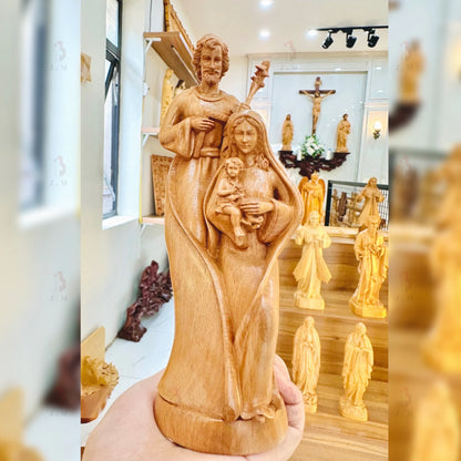 Holy Family Jesus- Virgin Mary- St Joseph Christian Sculpture Christian Art Home Decor and Gifts Religious Icons of Saint Prayer Altar