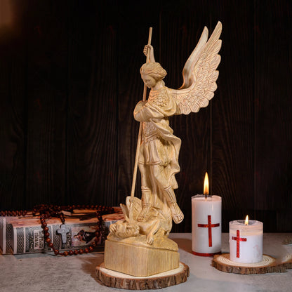 Saint Michael the Archangel Wooden Statue