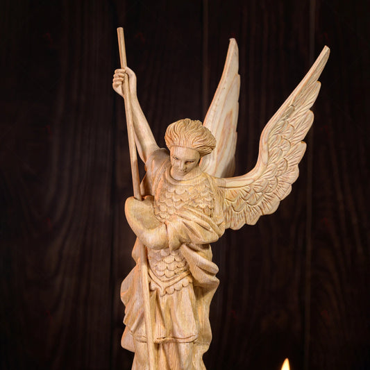 Saint Michael the Archangel Wooden Statue