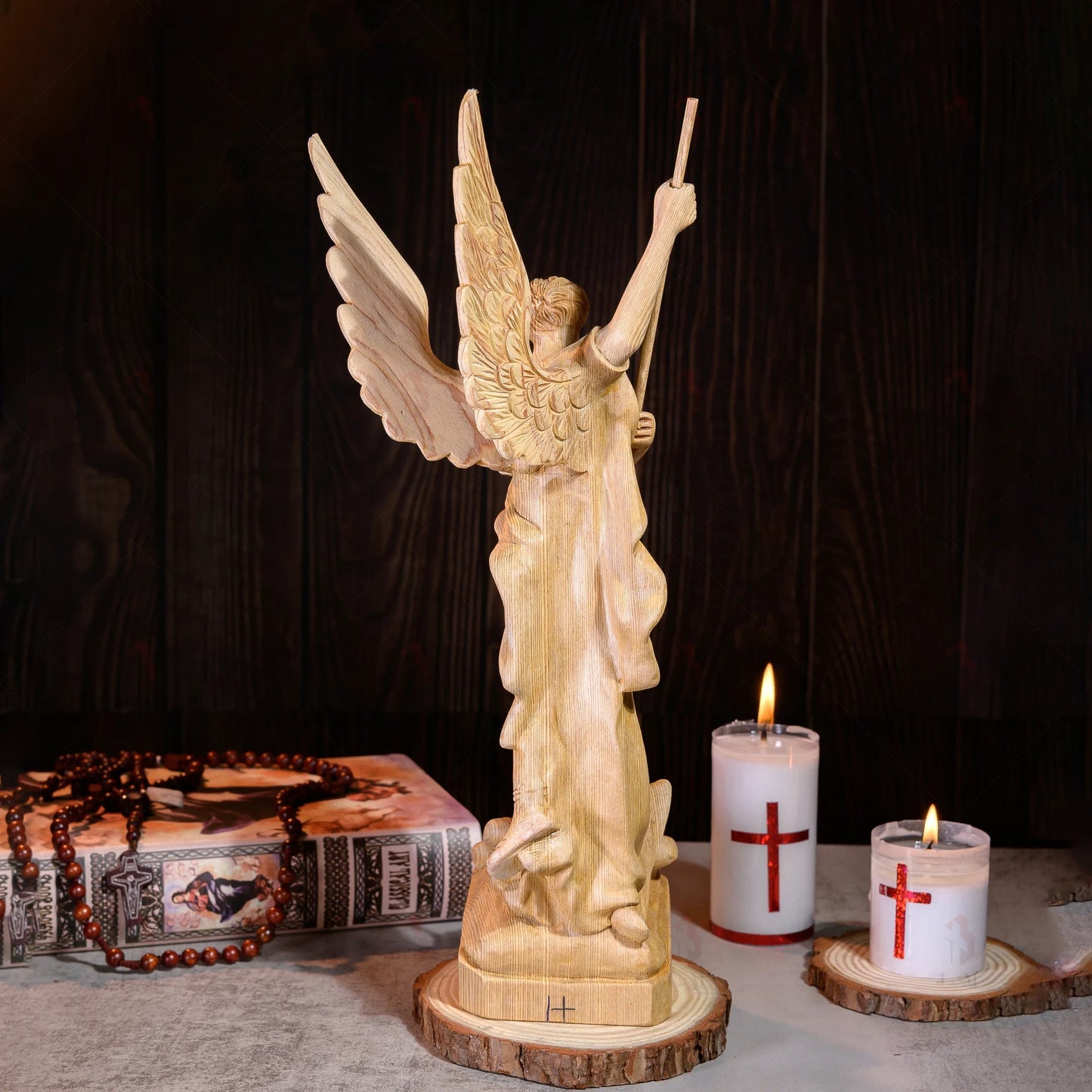 Saint Michael the Archangel Wooden Statue