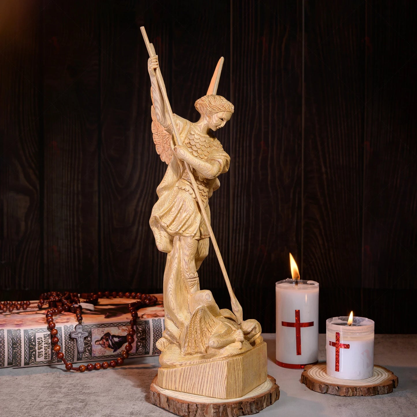 Saint Michael the Archangel Wooden Statue