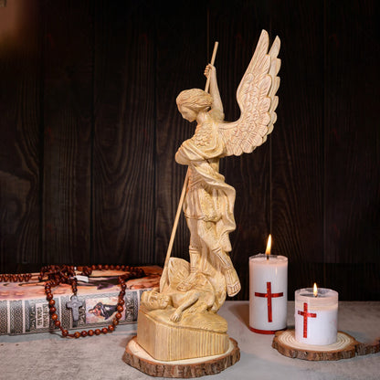 Saint Michael the Archangel Wooden Statue