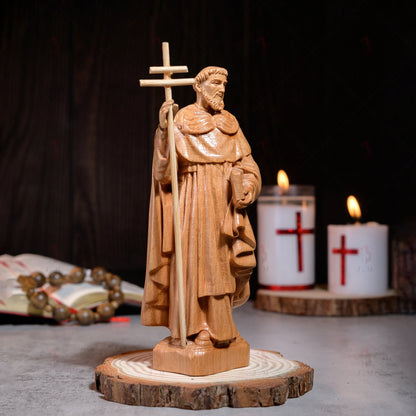 Saint Dominic Statue Wood Carving 5.9inches