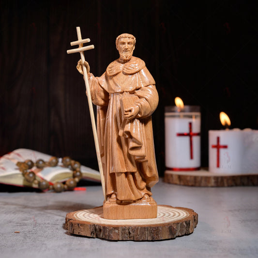 Saint Dominic Statue Wood Carving 5.9inches