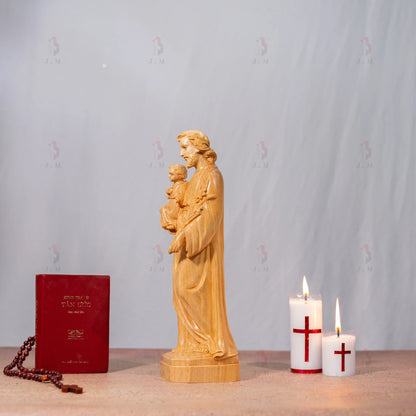 St Joseph & Child Statue | Hand Carved | Multiple Sizes