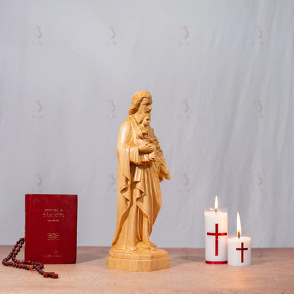 St Joseph & Child Statue | Hand Carved | Multiple Sizes