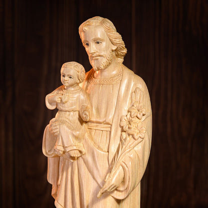 St Joseph & Child Statue | Hand Carved | Multiple Sizes