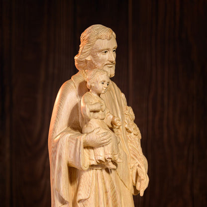 St Joseph & Child Statue | Hand Carved | Multiple Sizes