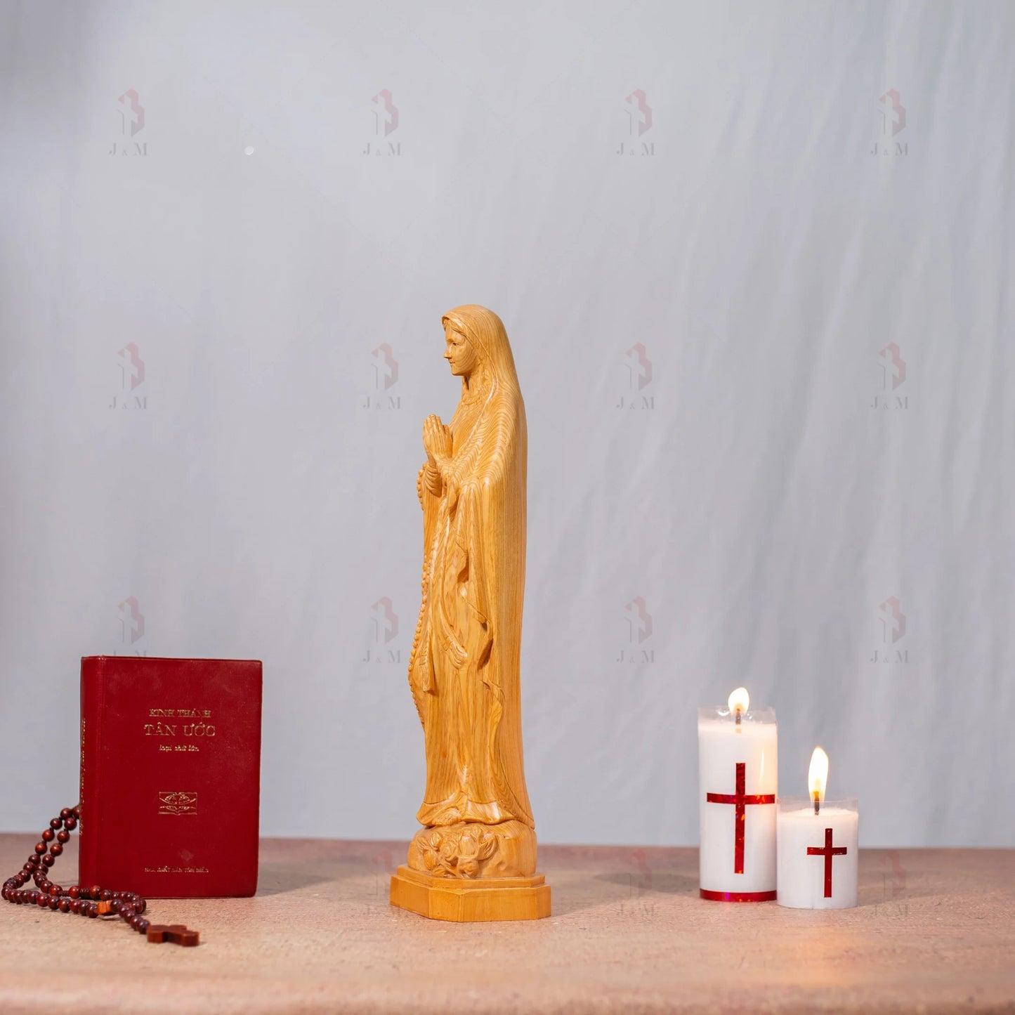 Our Lady of Lourdes Statue, Virgin Mary statues | Hand Carved | Multiple Sizes