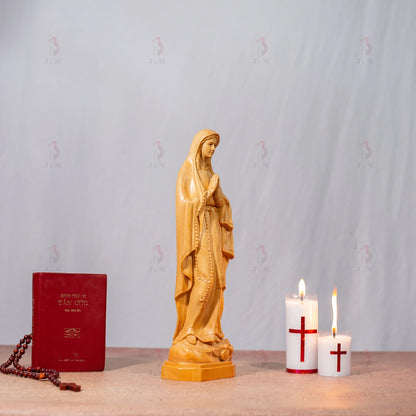 Our Lady of Lourdes Statue, Virgin Mary statues | Hand Carved | Multiple Sizes