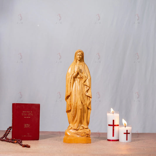 Our Lady of Lourdes Statue, Virgin Mary statues | Hand Carved | Multiple Sizes