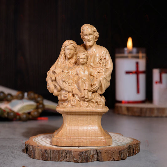 Holy Family Figurine - Jesus family statue, Handmade statue, Mary Joseph and Jesus, Christmas gift, Catholic gift, Father's Day Gift,Thank You Gift