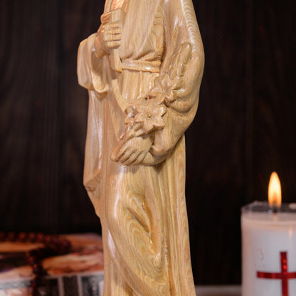 St. Joseph Patron Saint of Workers Wood Carvings Religious Art mini 5.9in/ 7.9in/ 11.8in