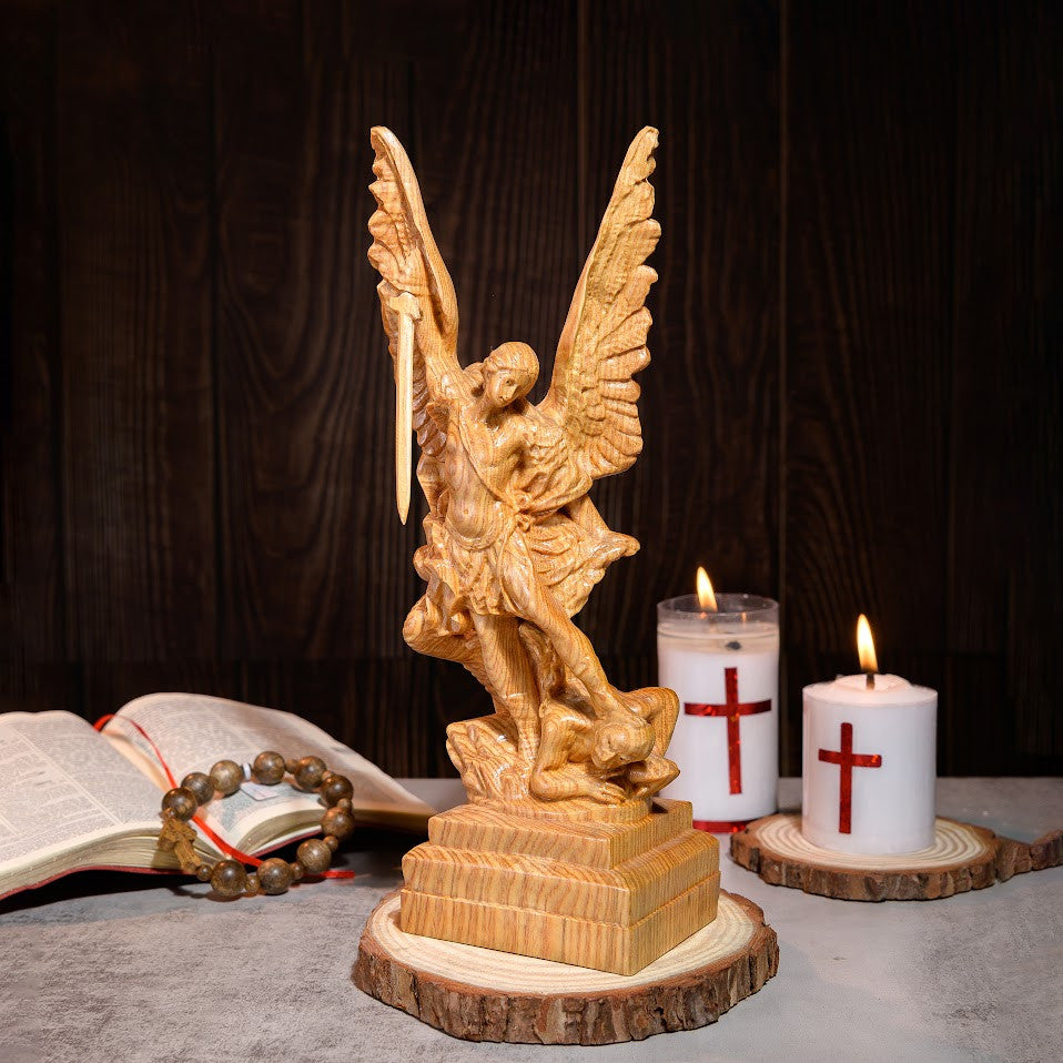 Wooden Statue of Archangel Michael