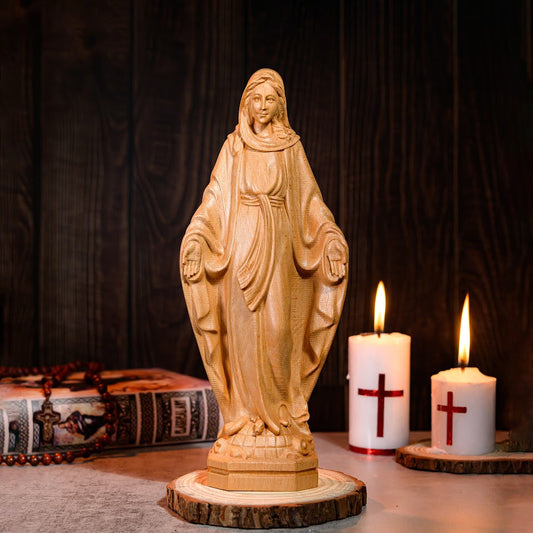 Our Lady of Grace Blessed Virgin, Mother Mary, Wooden Catholic Religious Gifts, Housewarming Gift, Home Decor, Mom Christmas gift