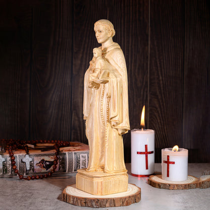 St. Anthony Wooden Statue | Saint Anthony Catholic Icon Wooden Statue | Saint Anthony of Padua Figurine