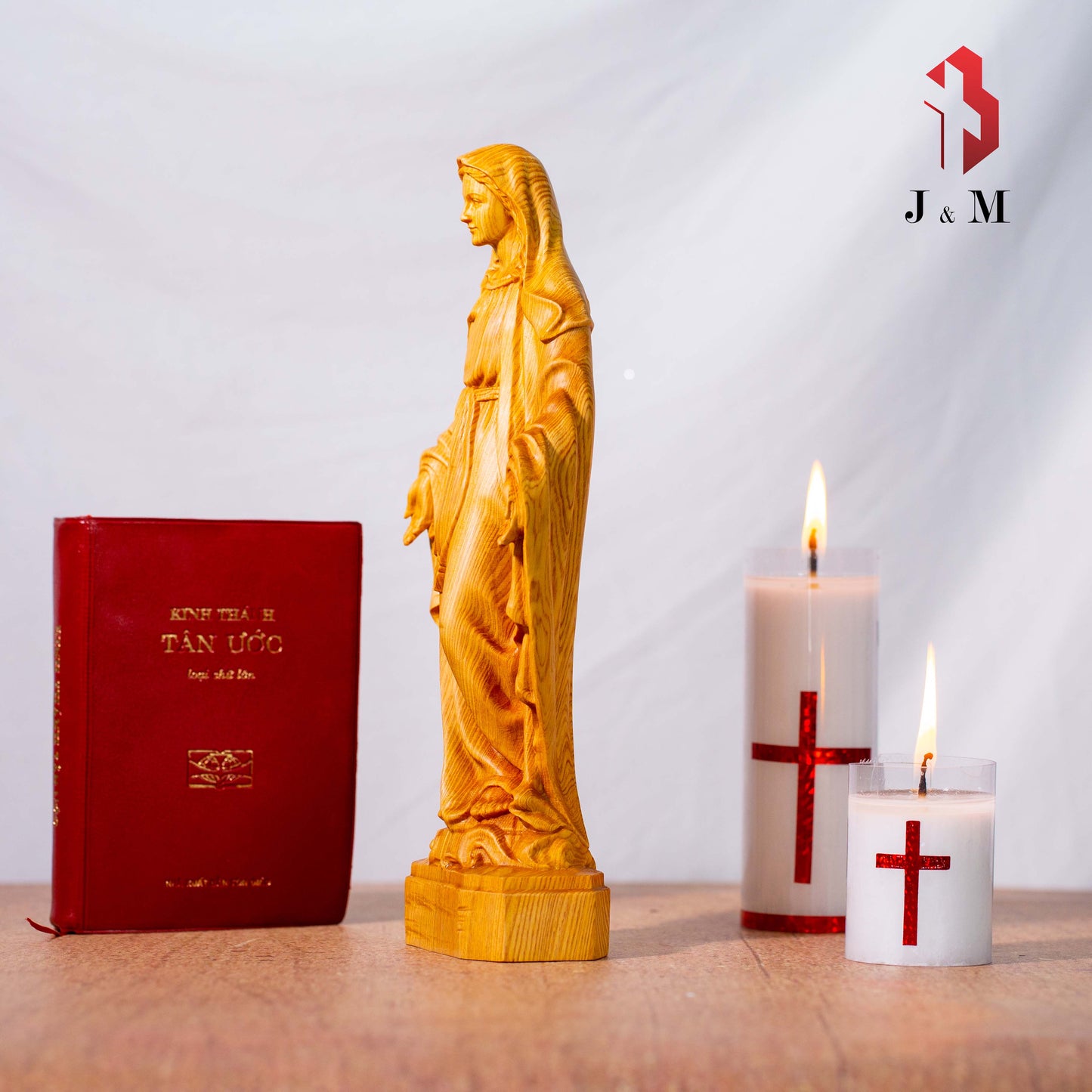 The wooden statue of Our Lady of Grace, Mary Statue mini 5.9in / 7.9in/ 11.8in