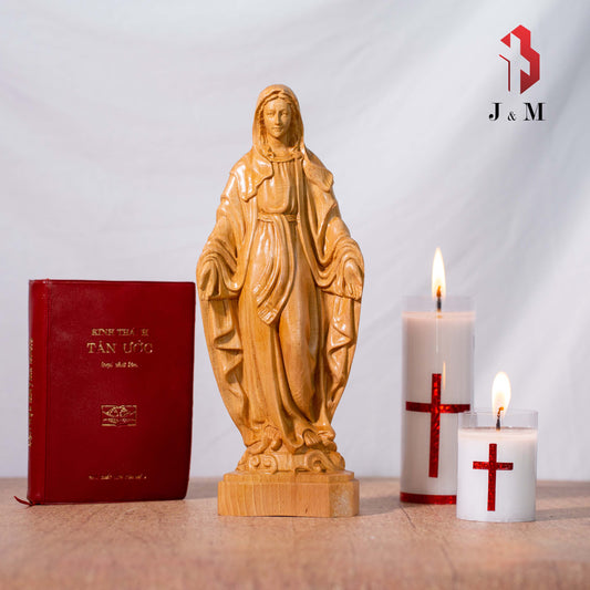 The wooden statue of Our Lady of Grace, Mary Statue mini 5.9in / 7.9in/ 11.8in