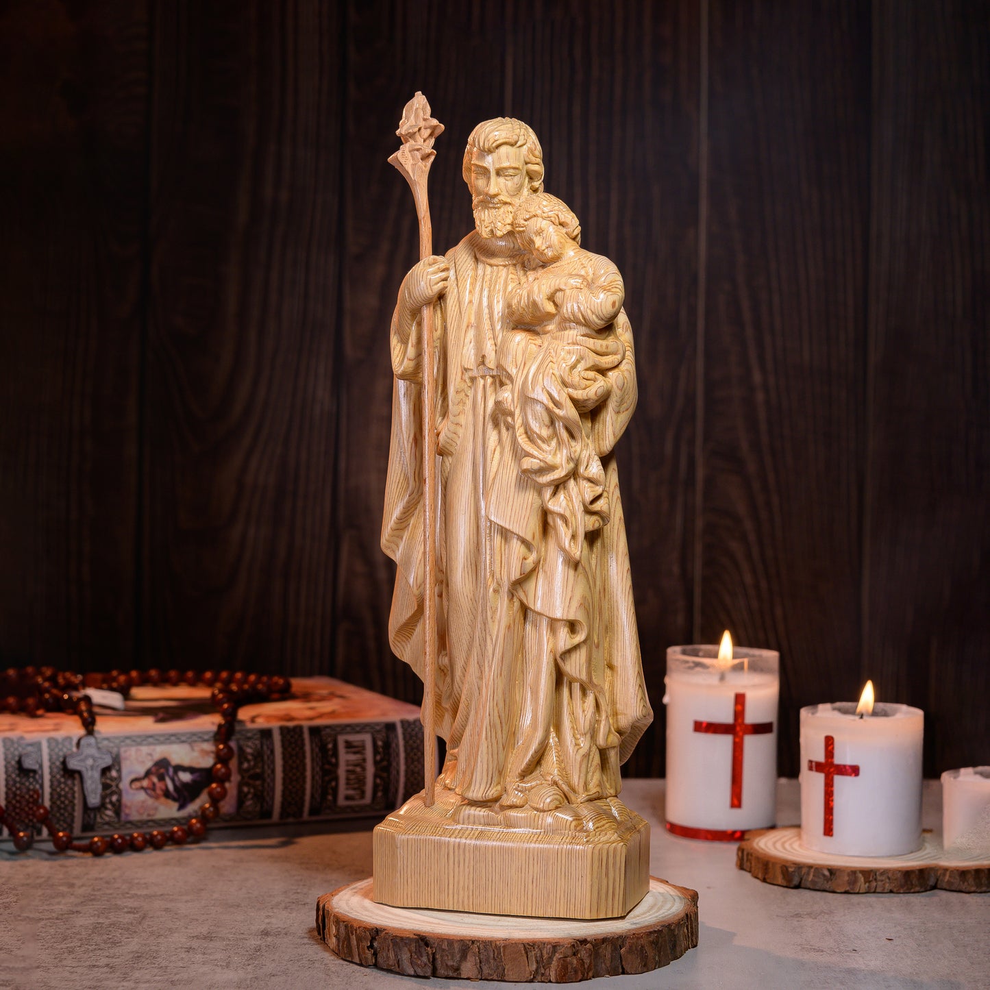 The statue of St. Joseph Holding Baby Jesus 7.9in/ 11.8in